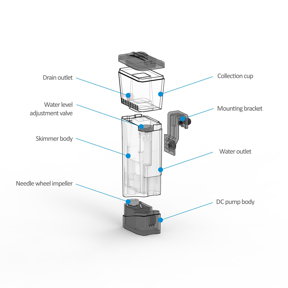 Internal Nano Skimmer Mini Q 1 - огляд і ціна Protein Skimmer Reef