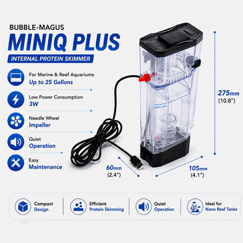 Bubble Magus MiniQ Plus Nano R - огляд і ціна Protein Skimmer Reef