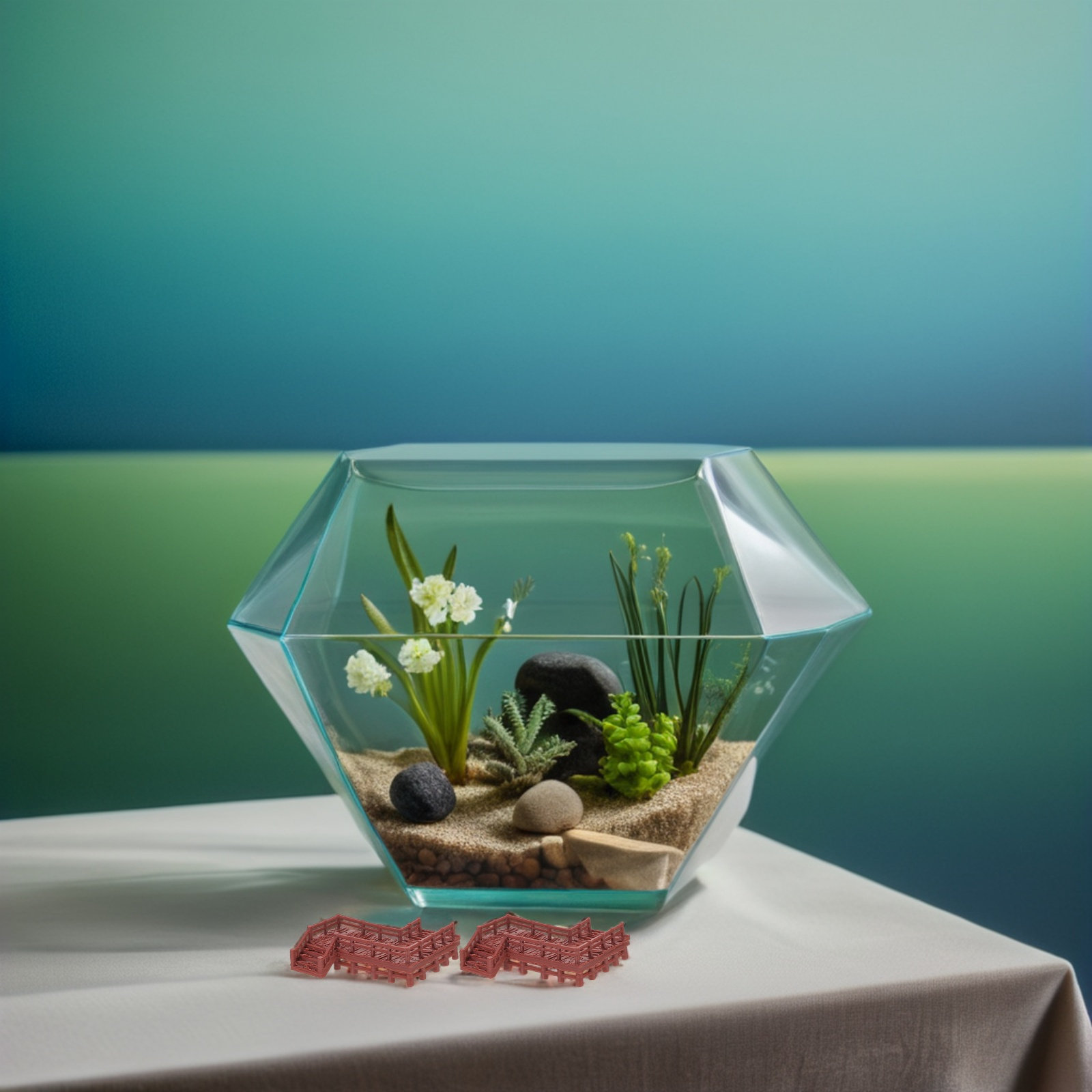 4Pcs Miniature Landscape Bridg - огляд і ціна Aquarium Fish Bridge